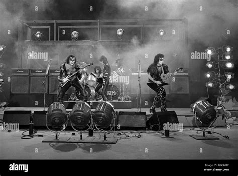 Gene Simmons Eric Carr Ace Frehley And Paul Stanley Of Kiss Perform