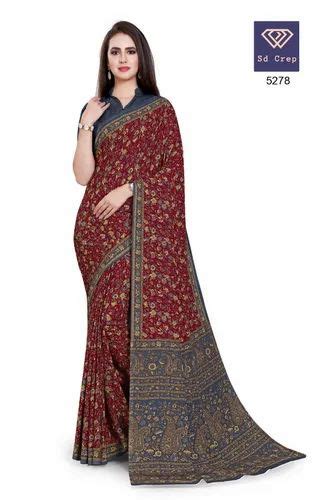 Printed Daily Wear Ladies Uniform Saree 6 3 M With Blouse Piece At