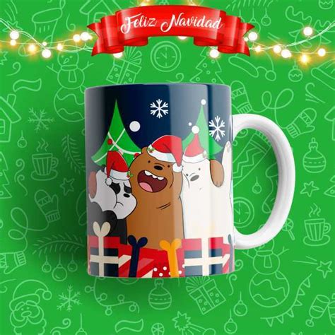 Plantillas Osos Escandalosos En Navidad Para Sublimar En Taza