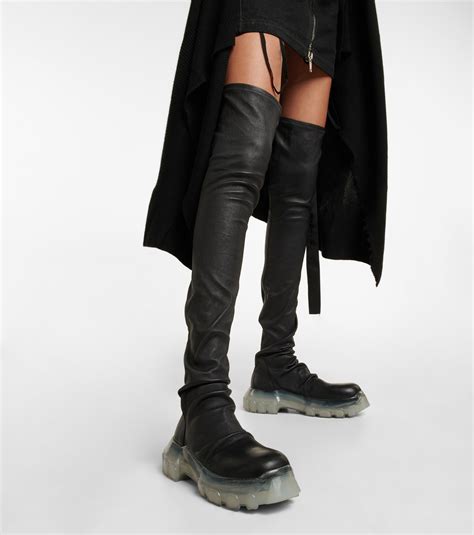 Rick Owens - Leather over-the-knee boots Rick Owens