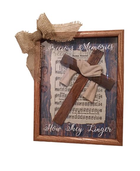 Precious Memories Hymn 11 X 14 Wooden Religious Easter Shadow Box Gift