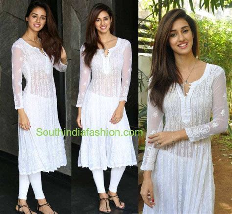 Disha Patani in a White Kurta – South India Fashion