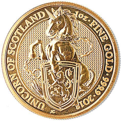 United Kingdom Gold Queen S Beast 2018 Unicorn 1 Oz