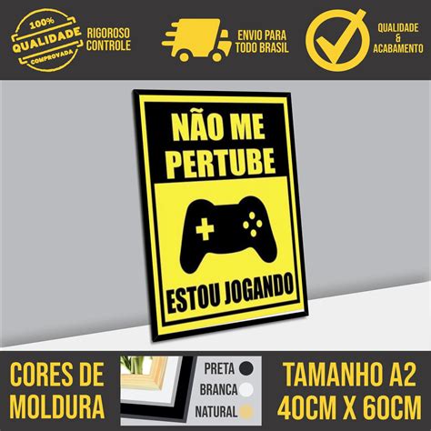 Quadro Gamer Não Pertube Estou Jogando Elo7