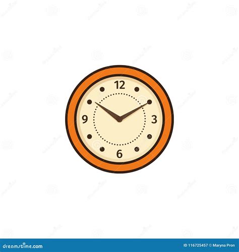 Clock Icon In Flat Design Vector Stock Vector Illustration Of