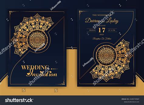 Luxury Mandala Wedding Invitation Card Template Stock Vector Royalty