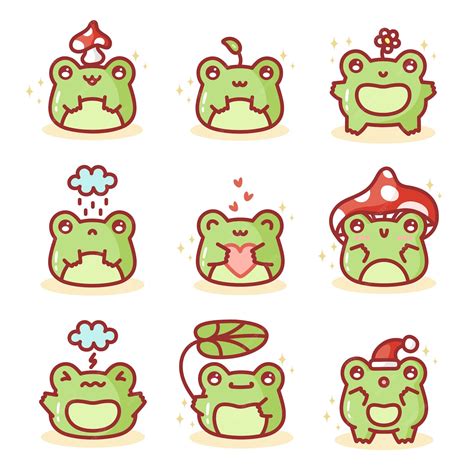 Premium Vector Vector Set Of Cute Cartoon Frogs Collection Of Cute