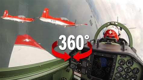 360° Cockpit View Pc 7 Team Swiss Air Force Youtube