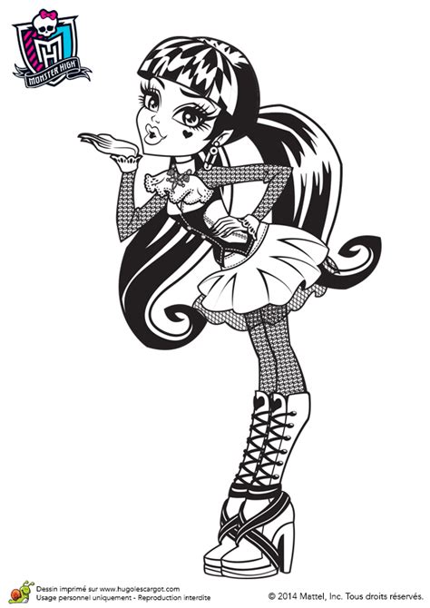 Dessin à Imprimer Et à Colorier De Monster High Draculaura Qui Fait Un