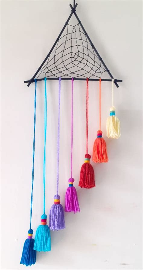 Woolen Wall Hanging Wall Hanging Craft Ideas Woolen Craft Tassel