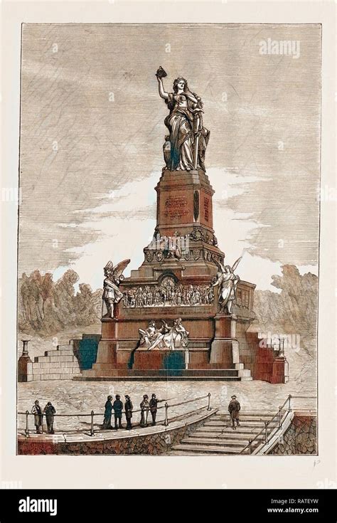 El Monumento Nacional Alemana Sobre La NIEDERWALD 1883 La Estatua De