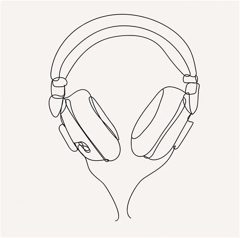 Premium Vector Minimalist Music Line Art Headphone Outline Drawing