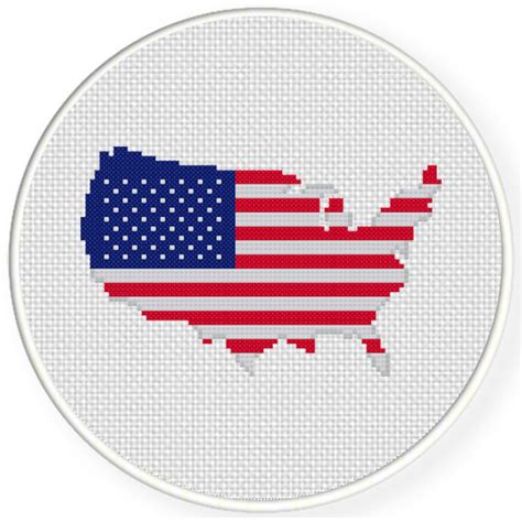 US Flag Map Cross Stitch Pattern – Daily Cross Stitch