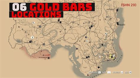 6 Gold Bars 3000 Treasure Map Location Rdr2 Youtube