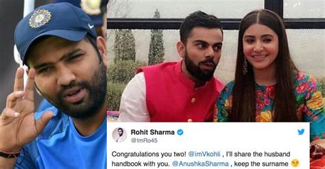 Anushka Sharma responds to Rohit Sharma’s “keep the surname” tweet ...