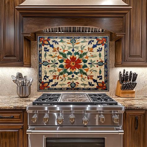 Glass Backsplash-ottoman Tile Look One Piece Tempered Glass Kitchen