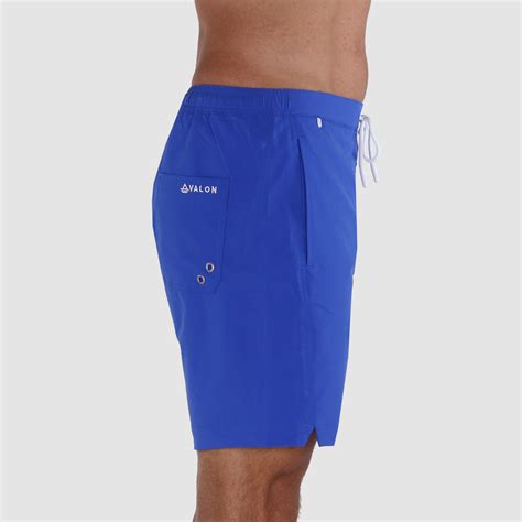 Mens 6 Inseam Swim Trunks With Compression Liner Blue