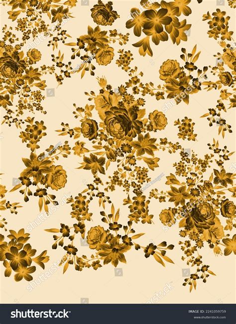 Allover Design Flower Bunch Pattern Repeat Stock Illustration