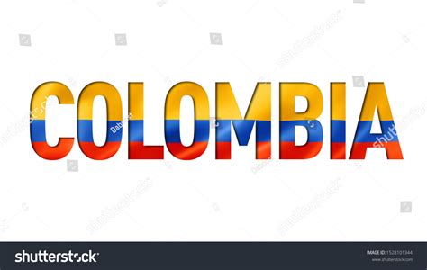 Colombian Flag Text Font Colombia Symbol Stock Illustration 1528101344