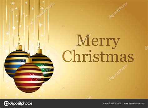 Gold Christmas Wallpaper Colorful Striped Baubles Golden Garlands ...