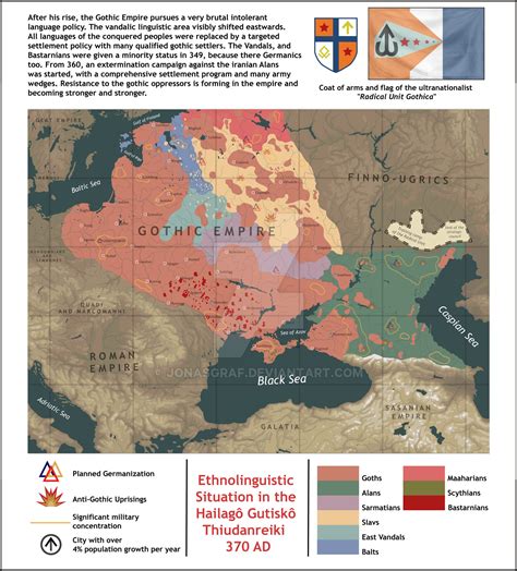 linguistic map   gothic empire  ad  jonasgraf  deviantart