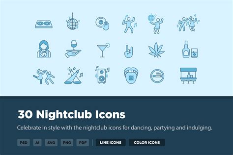 30 Nightclub Icons | Icons ~ Creative Market