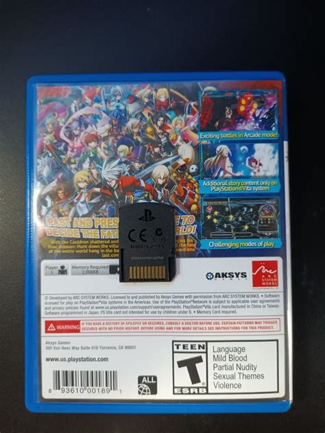 PS VITA Blazblue Chrono Phantasma Video Gaming Video Games