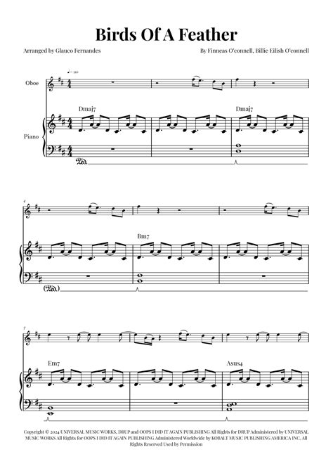 Birds Of A Feather Arr Glauco Fernandes By Billie Eilish Sheet Music