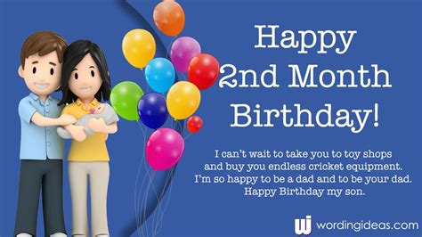 month birthday wishes  baby boy wording ideas