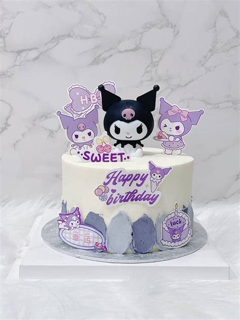 kuromi cake colouring