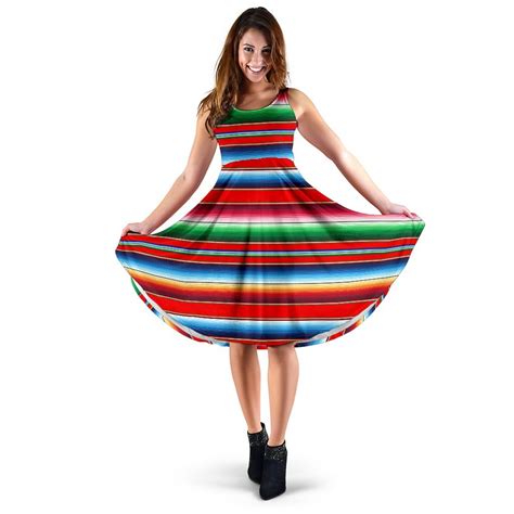 Serape Print Sleeveless Dress - JTAMIGO.COM