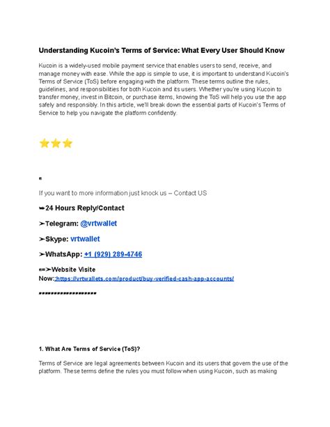 Understanding Kucoin’s Terms of Service What Every User Should Know
