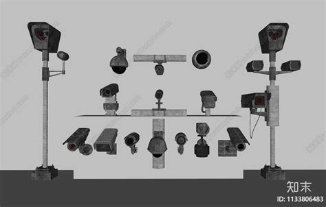 方形交通安防监控摄像su模型下载【id1133806483】知末su模型网