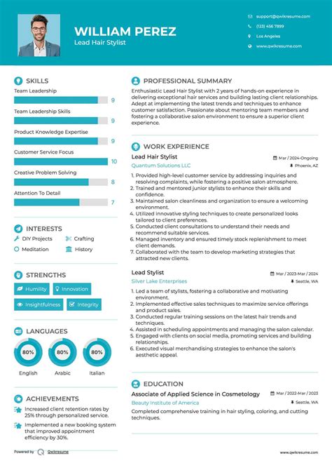 10+ Lead Stylist Resume Samples & Templates for 2025