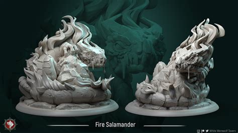 Fire Salamander Miniature Dnd 3D Resin Printed - Etsy