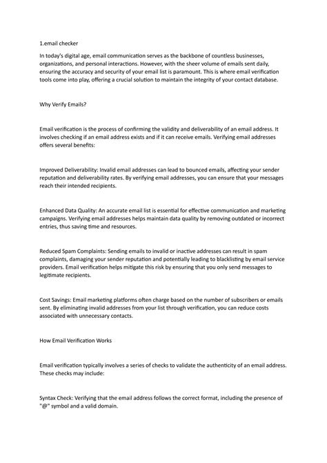 email checker, . | DOCX