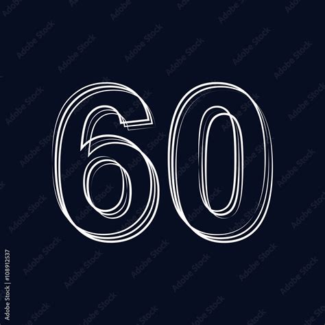 number 60 outline storke Stock Vector | Adobe Stock