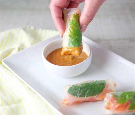 Veggie Spring Rolls with Spicy Peanut Sauce - Tastefulventure