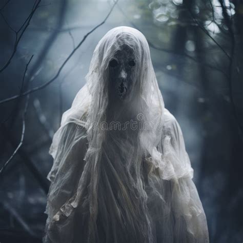 Ethereal Ghost Creature Haunting Woods: a Psychological Terror Stock ...