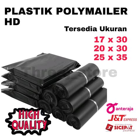 Jual Plastik Polymailer Hitam HD Olshop 1 Roll Isi 100 Pcs Shopee