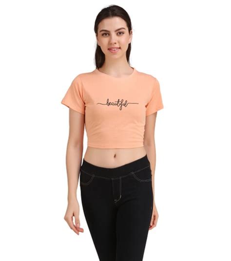 Buy TrendyRabbit 180 GSM With Bio Wash 100 Cotton CROP TOP Online At