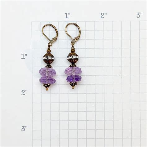 Seelen Amethyst Ohrringe Edelstein Ohrringe Swarovski Kristalle