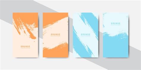 Premium Vector Orange And Blue Pastel Colors Abstract Grunge Banners