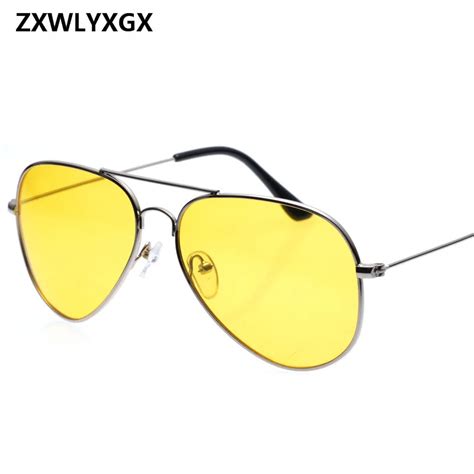 Zxwlyxgx Pilot Aviation Night Vision Sunglasses Men Women Brand Goggles