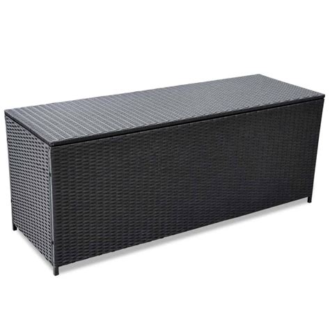 VidaXL Skrzynia Ogrodowa Czarna 150 X 50 X 60 Cm Rattan PE VidaXL