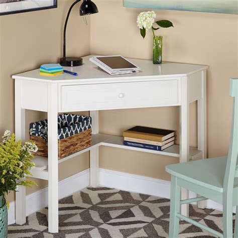 Simple Living Antique White Wood Corner Computer Desk | Best Deals on Desks