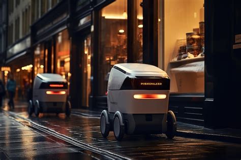 Premium Photo Futuristic Robotic Delivery Technology Advancing