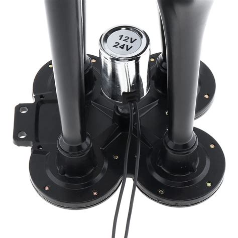 DriSentri 4 Trumpet Air Horn Train Horn 12V 178dB Super Loud Black Four