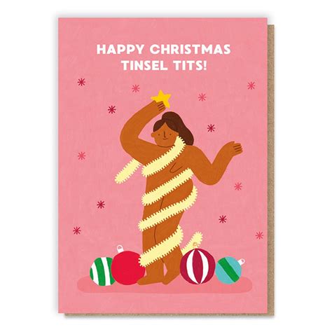 Christmas Card Tinsel Tits