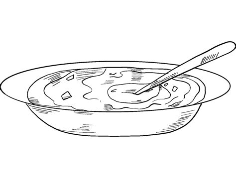 Bowl Of Soup Coloring Page Colouringpages